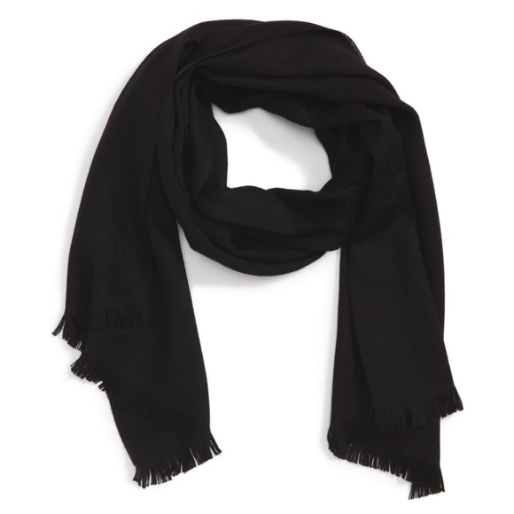 gucci silk scarf black